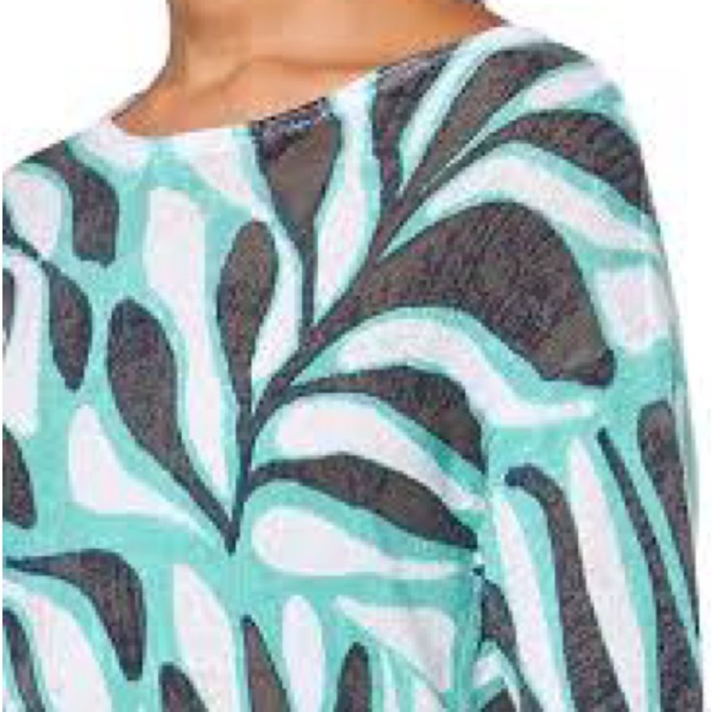 NIC+ZOE Teal and Black Knit Top NWOT - Picture 14 of 16
